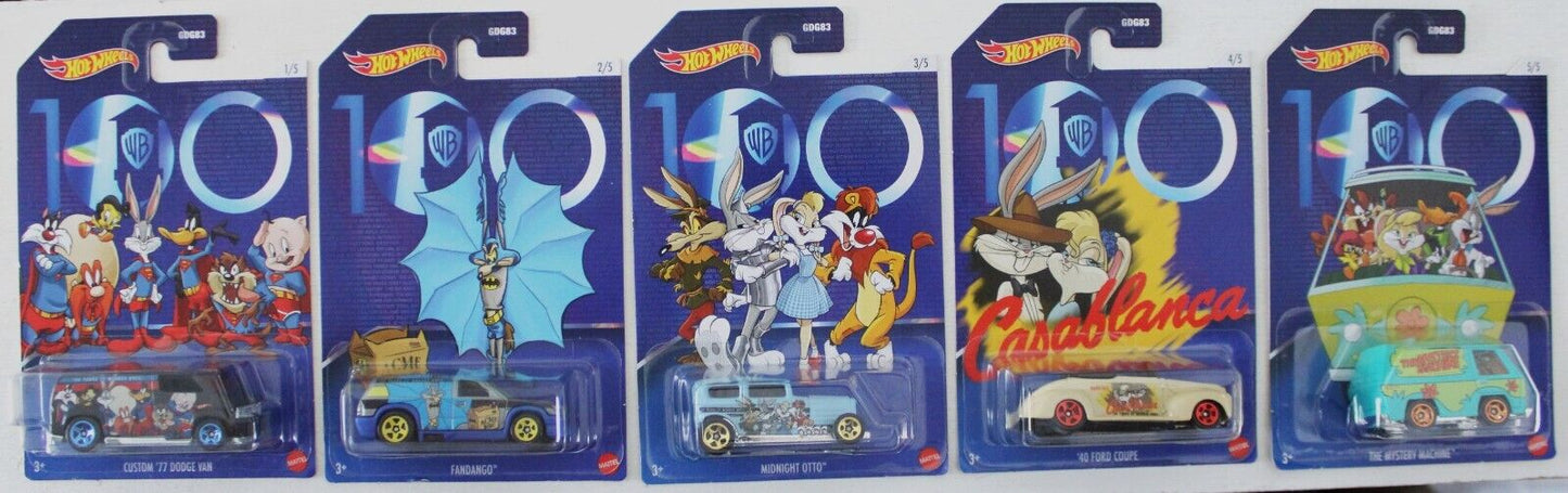 Hot Wheels Warner Brothers 100th Anniversary Looney Tunes Full Set of 5