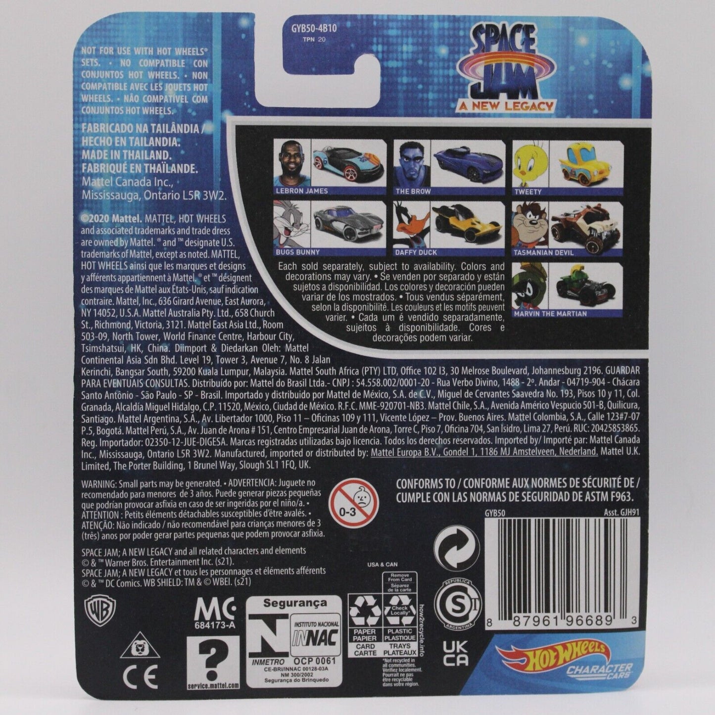 Hot Wheels Character Car Diecast Space Jam: A New Legacy Looney Tunes Full Set
