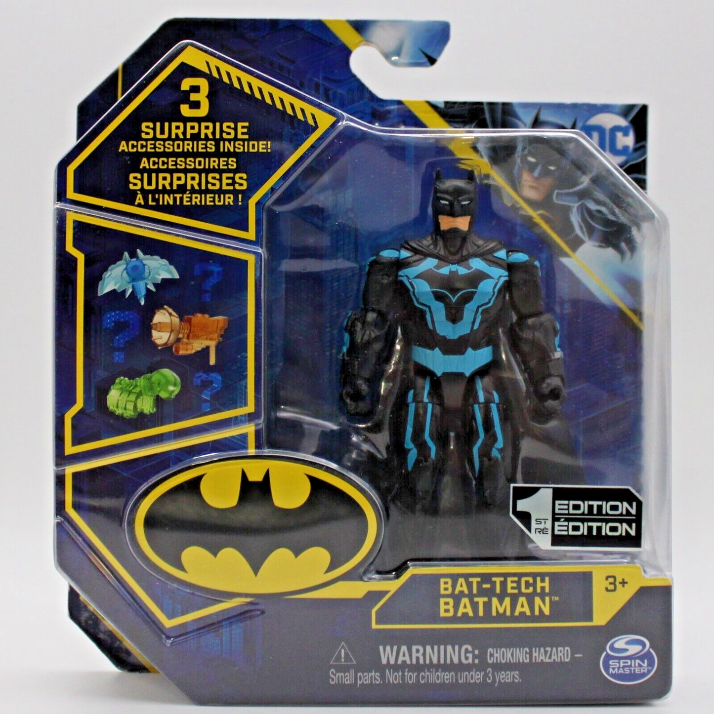Spinmaster DC 4" Batman Bat-Tech Figures: Clear Blue Chase Variant & 1st Edition