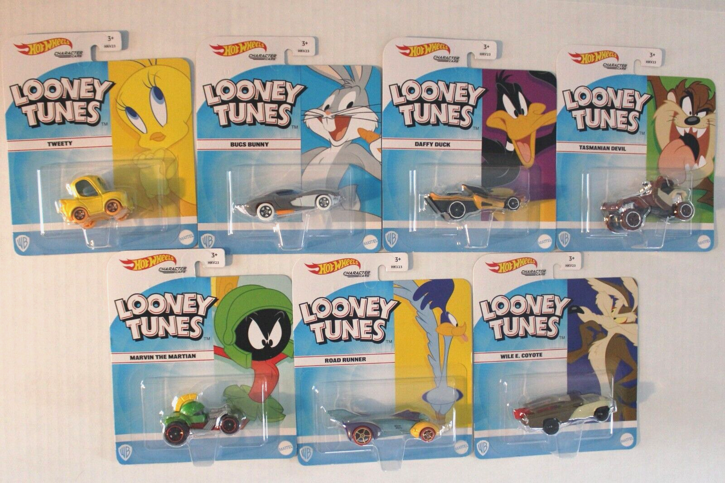 Hot Wheels 1:64 Diecast Character Cars Looney Tunes 7 Car Complete Set