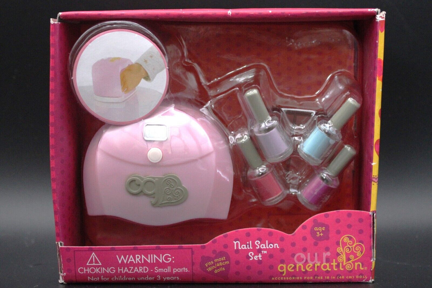 Our Generation Nail Salon Mini Nail Dryer & Backpack For Most 18 Inch Dolls