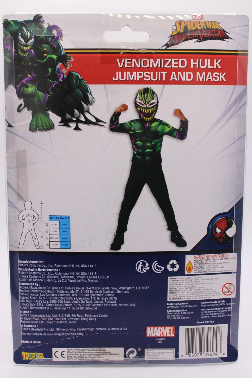 Spider-Man: Maximum Venom Venomized Hulk Child Costume Top Size 8 - 10 Marvel