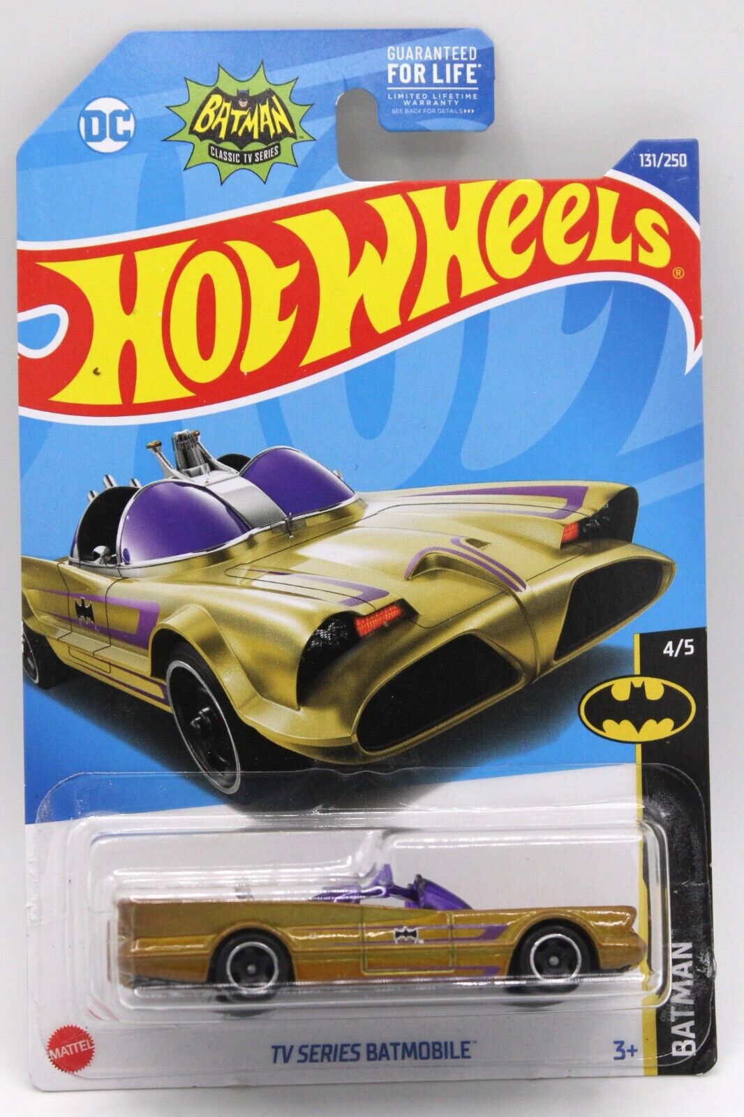 2022 Hot Wheels 131/250 TV Series Batmobile (Gold Version) Batman Series 4/5