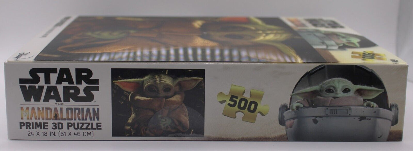 Star Wars Mandalorian 3D Lenticular Puzzle Baby Yoda Sealed 500 Pieces Ages 6+