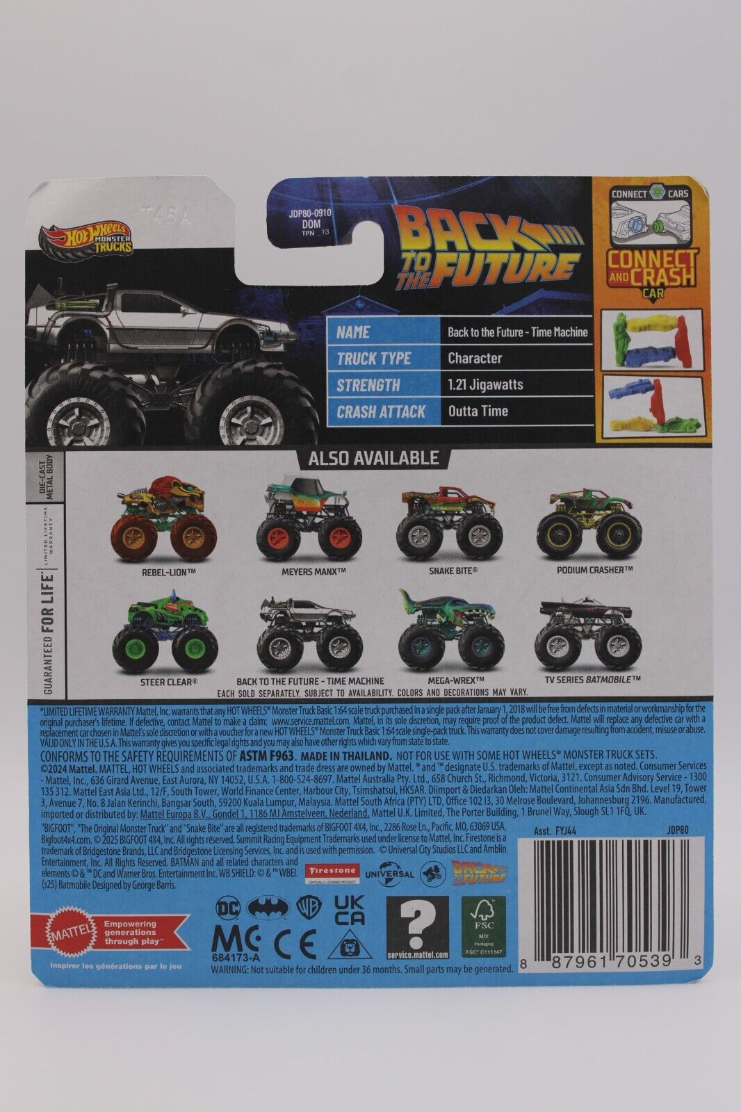 Hot Wheels Monster Trucks DeLorean Back to the Future Time Machine 2025