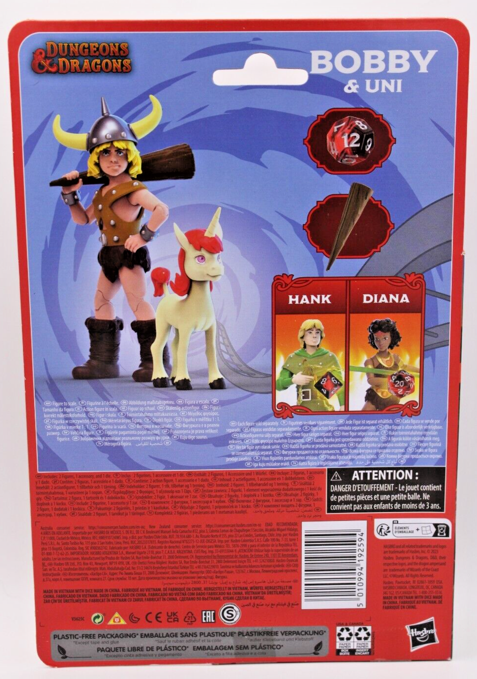 Dungeons & Dragons: Bobby & Uni Figures + Accessory & Dice (2023, Hasbro) MIP