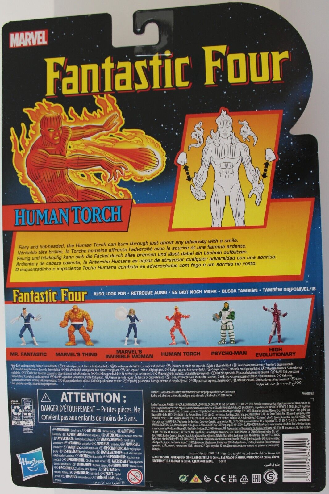 Hasbro Marvel Legends Series Retro Fantastic Four The Human Torch 6 Inch Figure