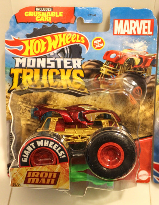 Hot Wheels Monster Trucks - Iron Man & Thanos (with Crushable Cars) - Marvel