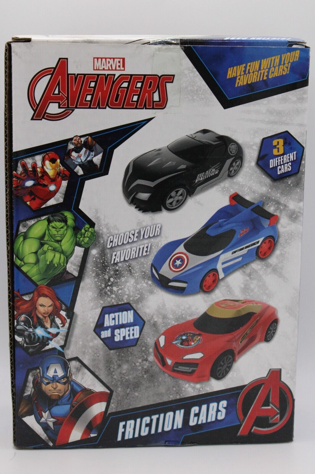 Avengers Black Panther Captain America Iron Man Marvel Friction Cars