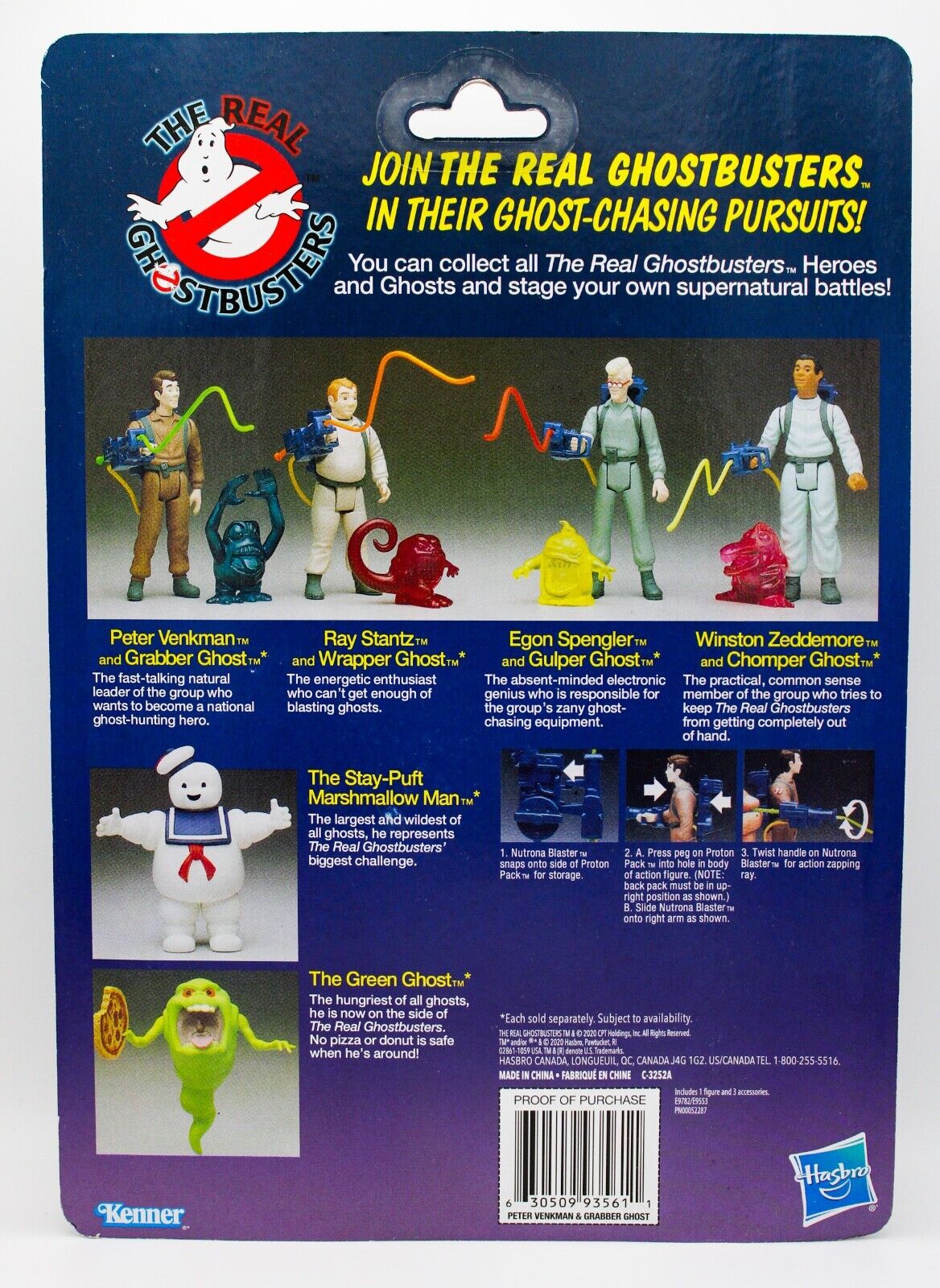The Real Ghostbusters Kenner 2020 Peter Venkman And Grabber Ghost