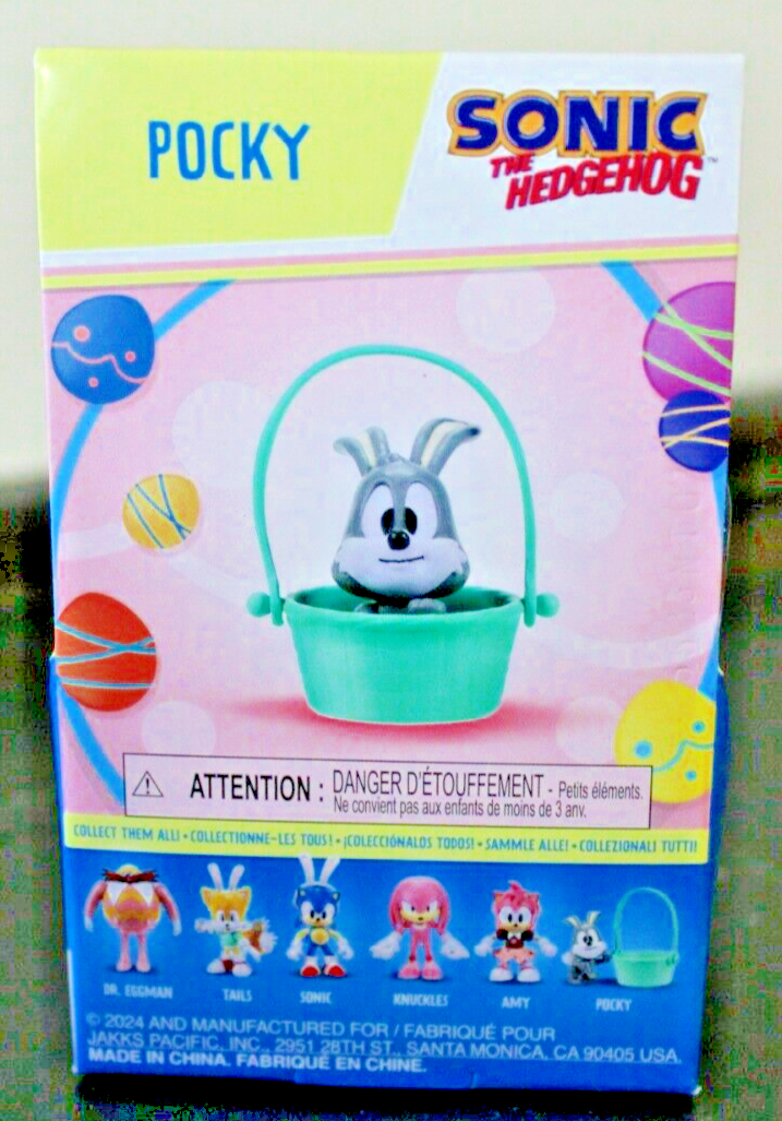 Sonic the Hedgehog Easter Jakks 2.5” Figure Sonic Pocky Knuckles Tails Set of 4