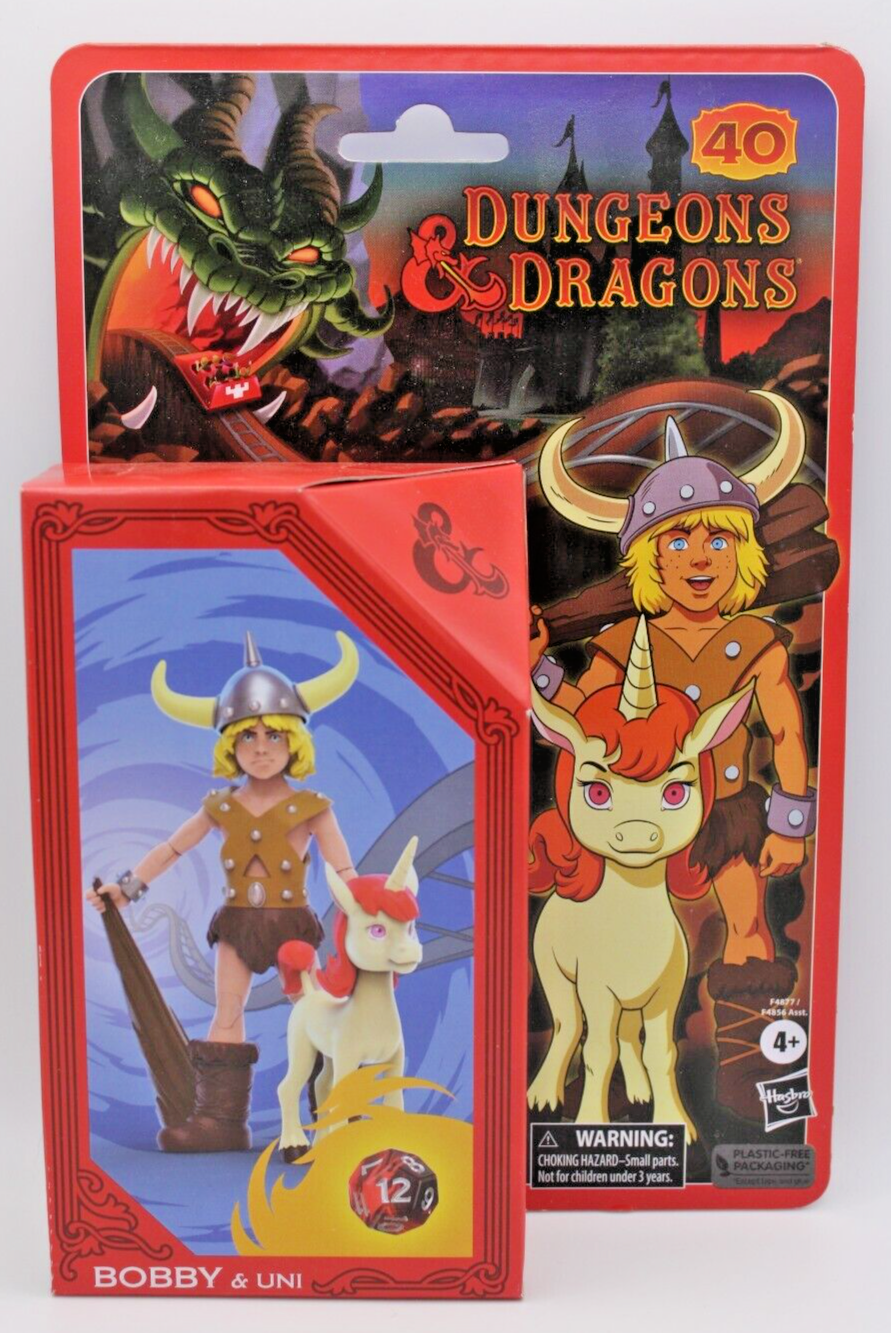 Dungeons & Dragons: Bobby & Uni Figures + Accessory & Dice (2023, Hasbro) MIP