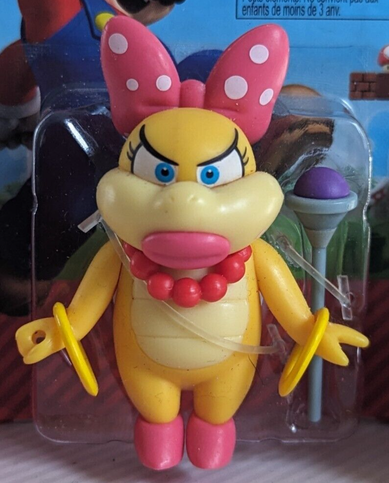 Super Mario 2.5" Series Wendy Koopa Figure Checklane Version (Crushed Packaging)