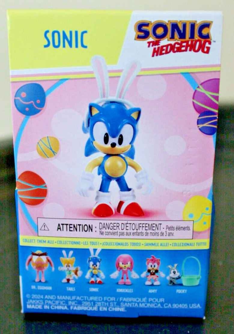 Sonic the Hedgehog Easter Jakks 2.5” Figure Sonic Pocky Knuckles Tails Set of 4