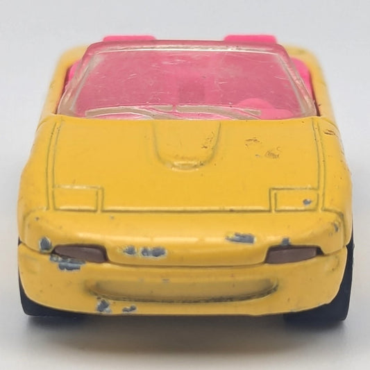 Vintage 1990 Hot Wheels Mazda MX-5 Miata Convertible Car Yellow & Pink
