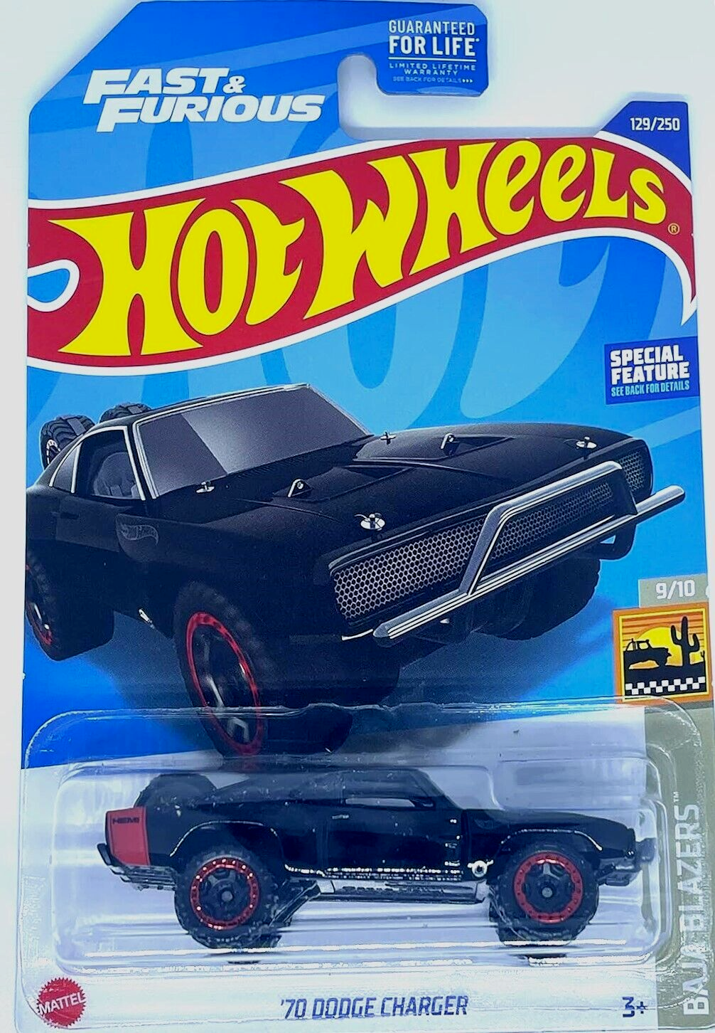 Hot Wheels Fast & Furious Black '70 Dodge Charger 9/10 Baja Blazers 129/250