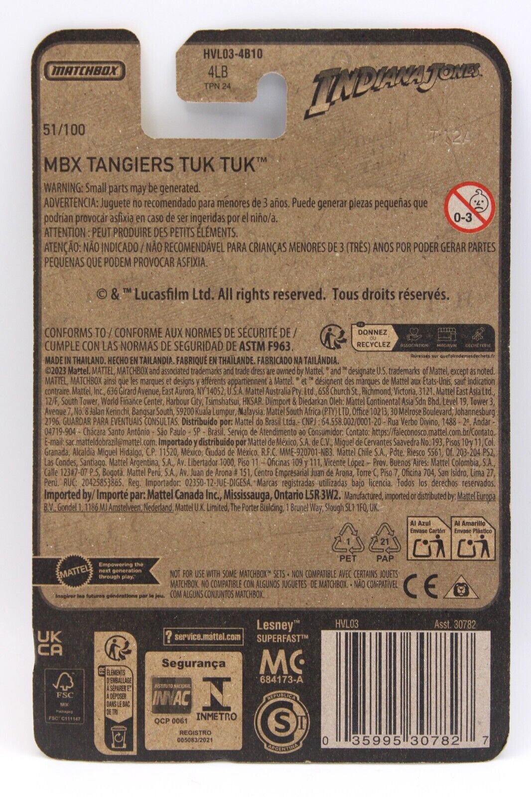 2024 Matchbox Indiana Jones MBX Tangiers Tuk Tuk Car 1/64 Toy Vehicle