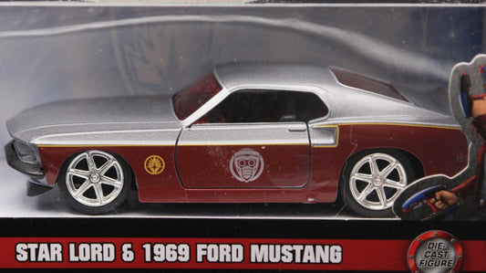 Jada 1:32 Hollywood Rides Star Lord & 1969 Ford Mustang Avengers 33077 Diecast