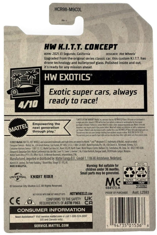 Hot Wheels Knight Rider HW K.I.T.T. Concept HW Exotics or Screen Time Version