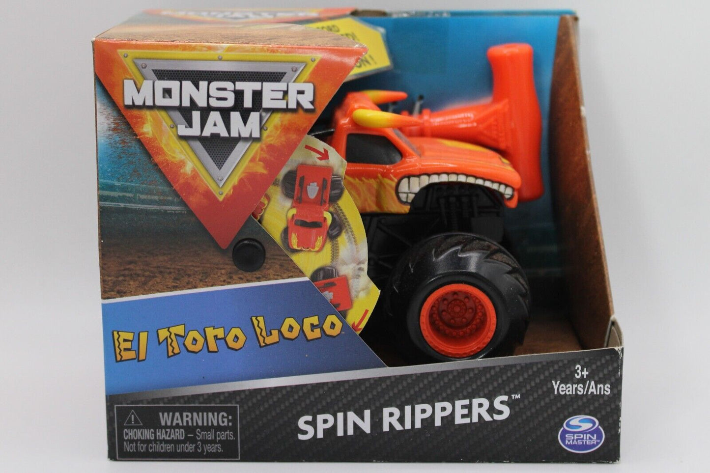 Monster Jam Official El Toro Loco Spin Rippers Monster Truck 1/43 Scale Ripcord