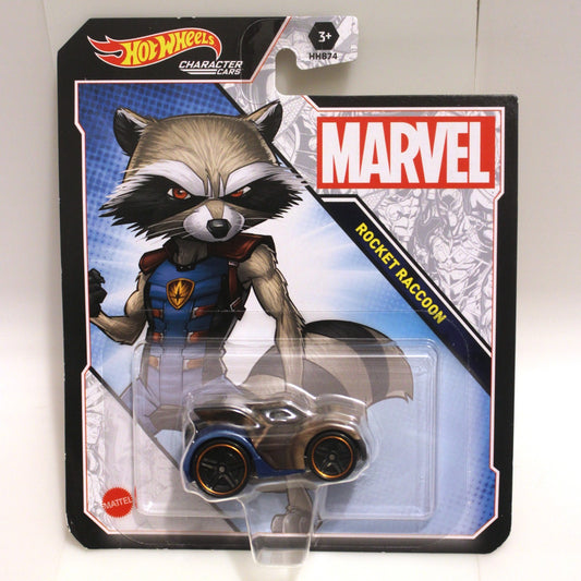Hot Wheels Marvel Character Cars - Groot Go-Kart & Rocket Raccoon Comic Versions