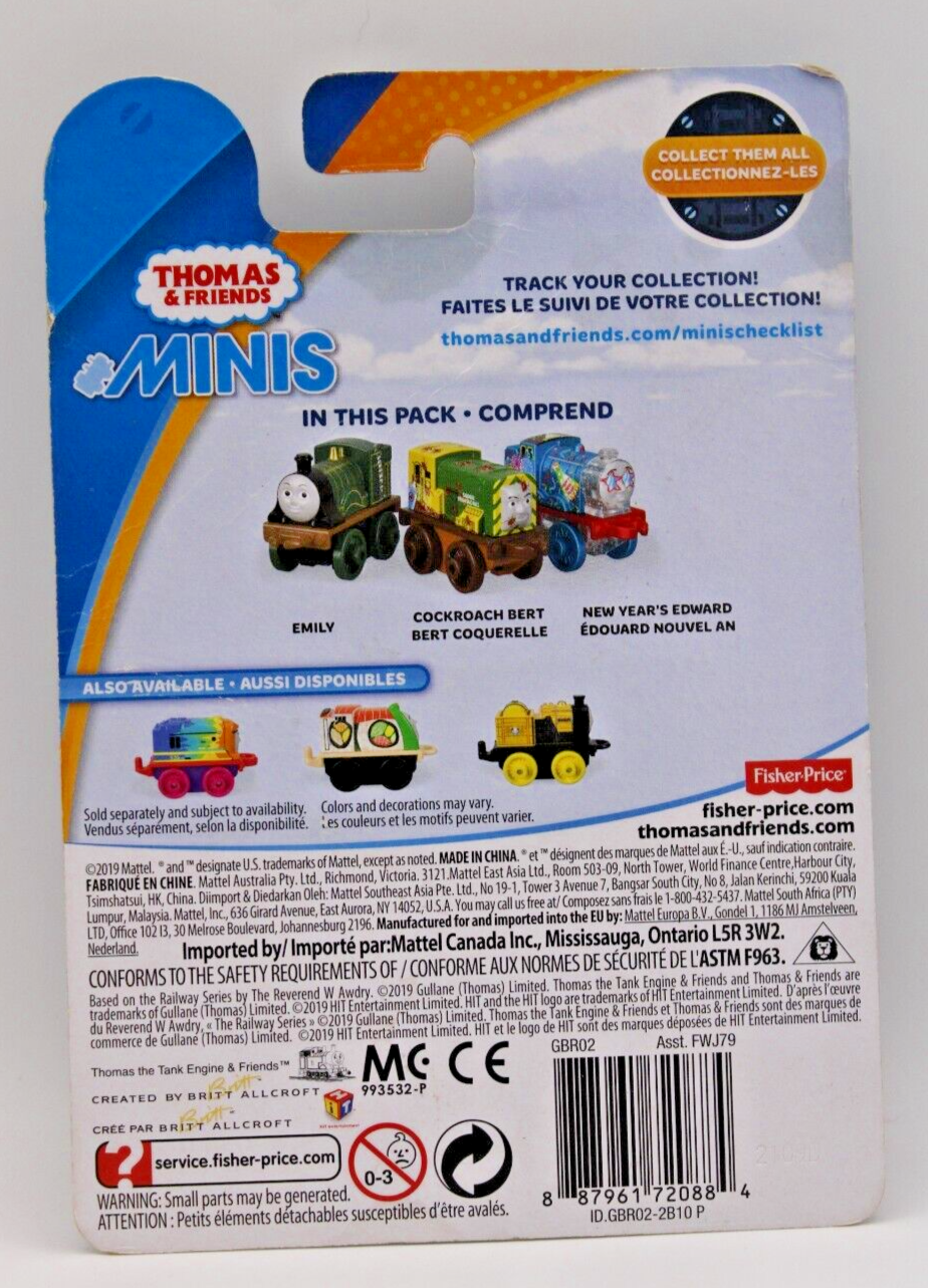 Cockroach Bert, New Years Edward, Classic Emily Thomas & Friends Minis 3 Pack