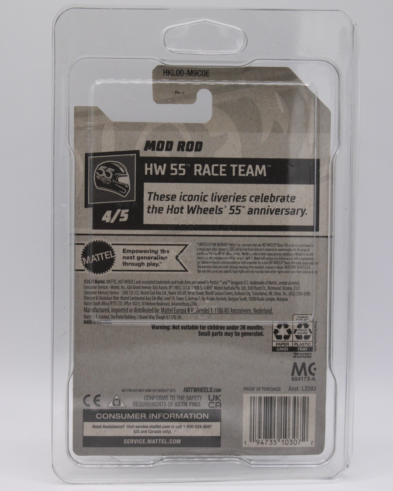 2023 Hot Wheels Treasure Hunt 111/250 HW 55 Race Team 4/5 Mod Rod Blue