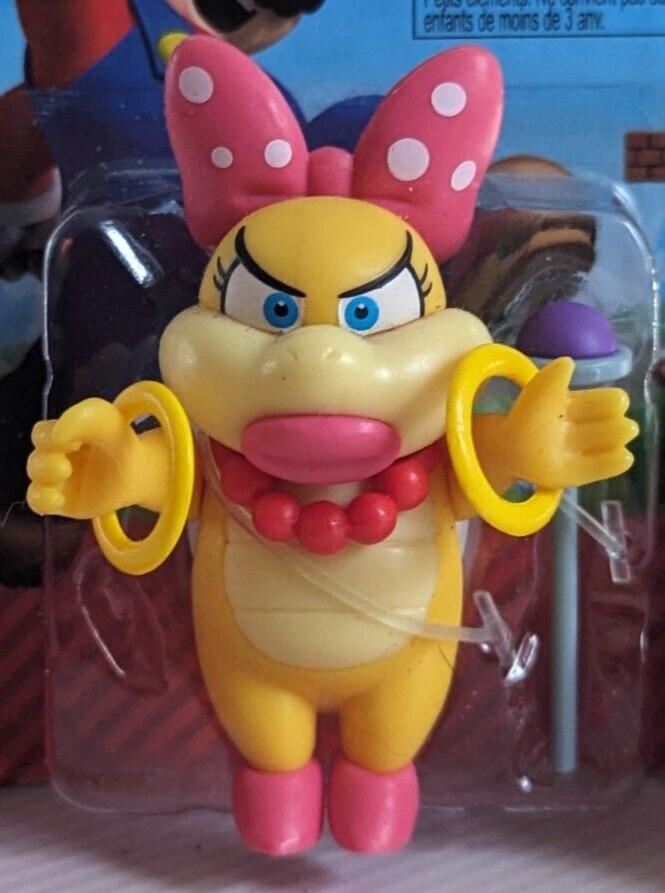 Super Mario 2.5" Series Wendy Koopa Figure Checklane Version (Crushed Packaging)