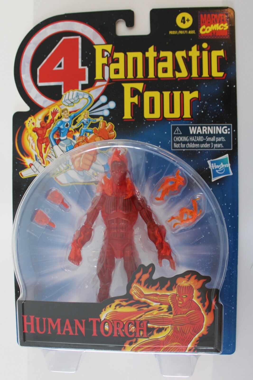 Hasbro Marvel Legends Series Retro Fantastic Four The Human Torch 6 Inch Figure