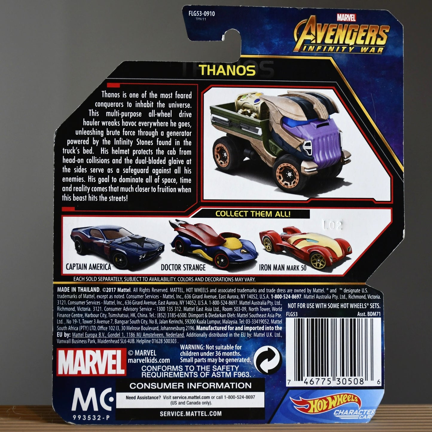 2018 Hot Wheels Marvel Character Cars Avengers Infinity War Thanos