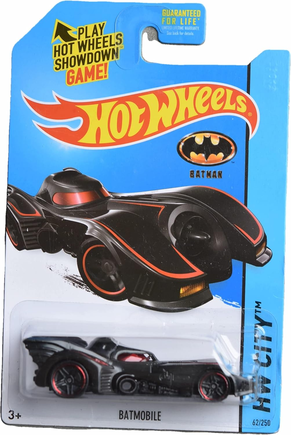 Hot Wheels Batmobile HW City 62/250 Batman - Black with Red Stripe