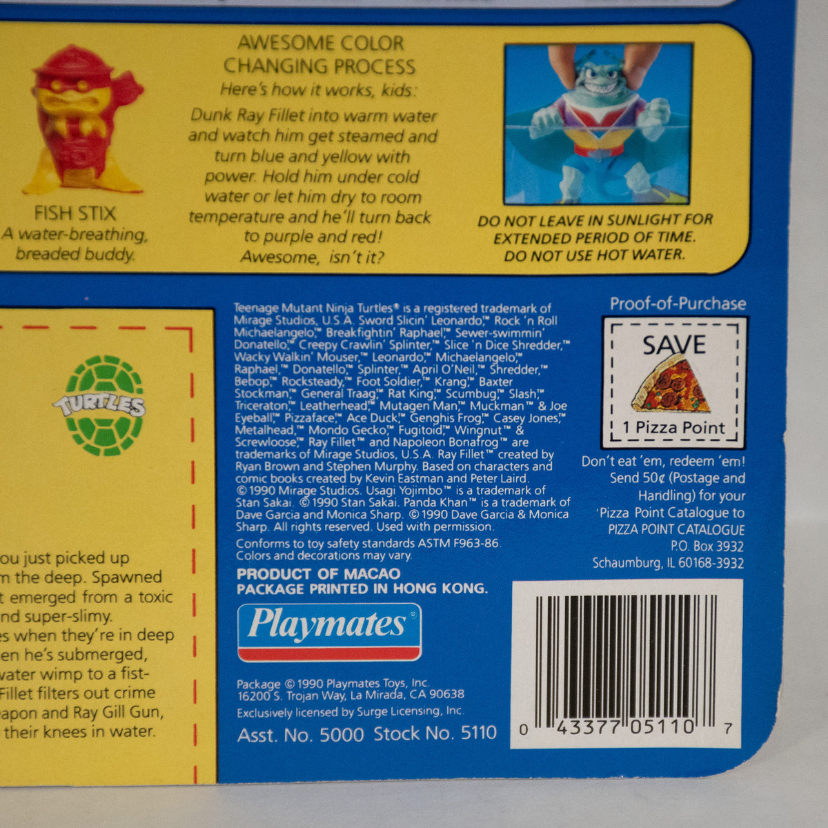 1990 TMNT Ray Fillet Figure New & Unpunched Filet Teenage Mutant Ninja Turtles