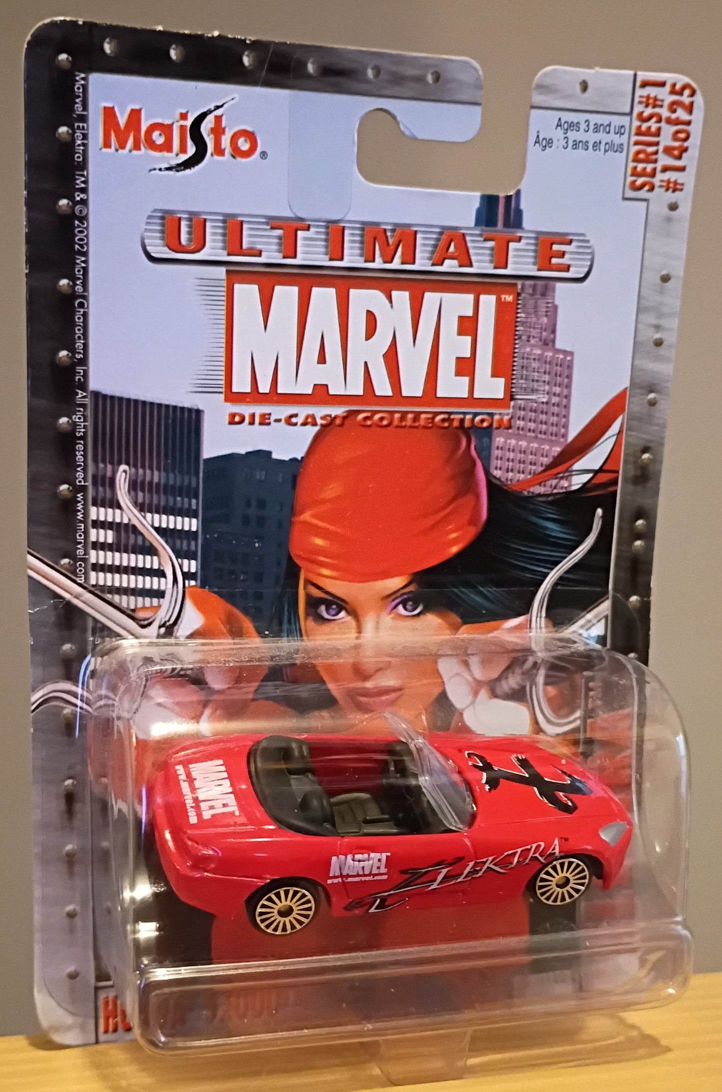 Set of 4 Maisto Ultimate Marvel Diecast Vehicles (2002) - Thor, Storm, Daredevil, Elektra