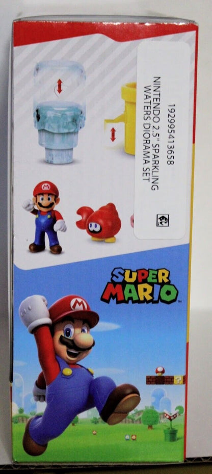 Nintendo Super Mario Sparkling Water Diorama Set Huckit Crab Cheep Fish Jakks 