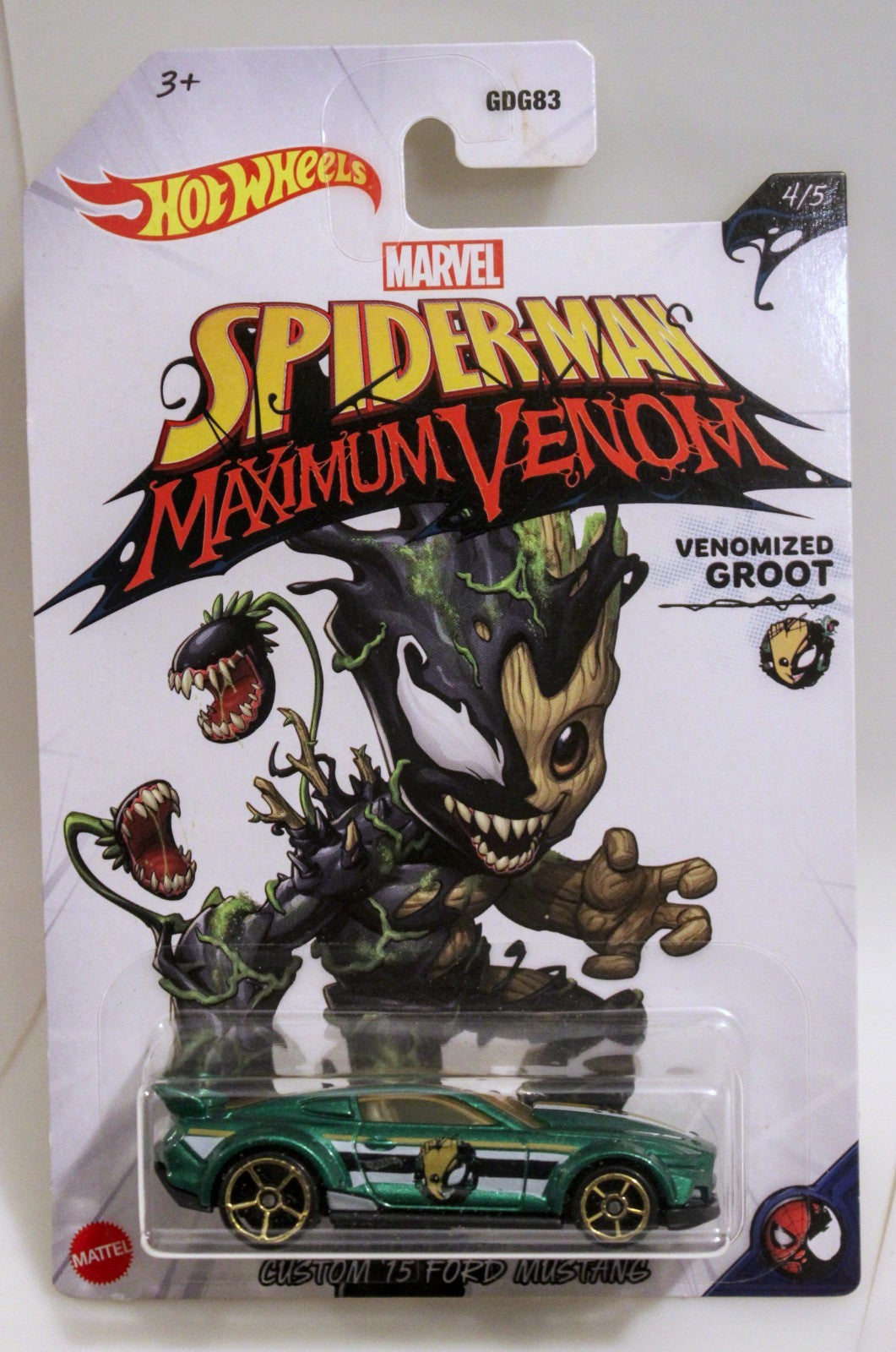 Hot Wheels SpiderMan Maximum Venom 3/5 Captain America 4/5 Groot  5/5 Dr Strange