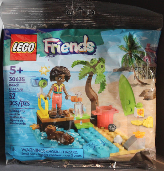 2 LEGO Friends Polybag Sets - 30633 Beach Cleanup and 30635 Skate Ramp