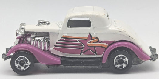 Hot Wheels '34 Ford Coupe 1979 White Pink Stripes Malaysia Vehicle