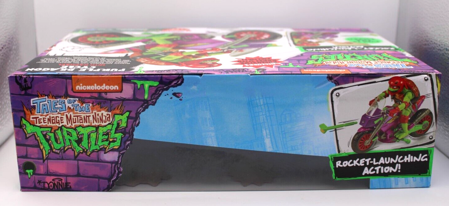 TMNT Mutant Mayhem Purple Dragon Cycle w/ Exclusive Raphael Figure + Rocket Fire