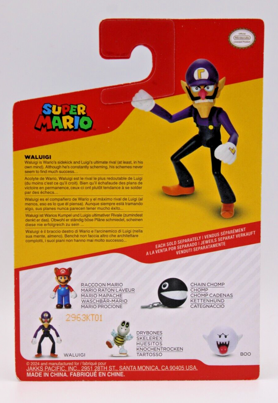 Jakks Pacific World of Nintendo 2.5 Inch Super Mario Waluigi Action Figure
