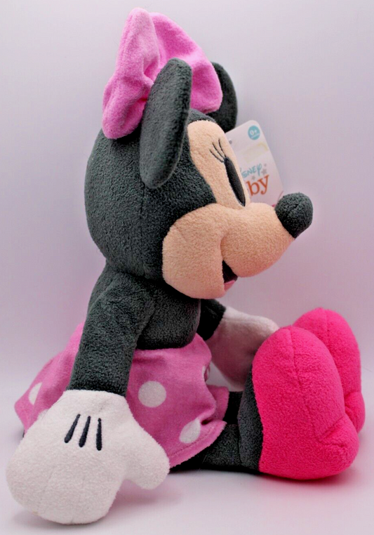 Disney Baby Minnie Mouse Pastel Baby Pink 14 Inch Plush Stuffed Animal
