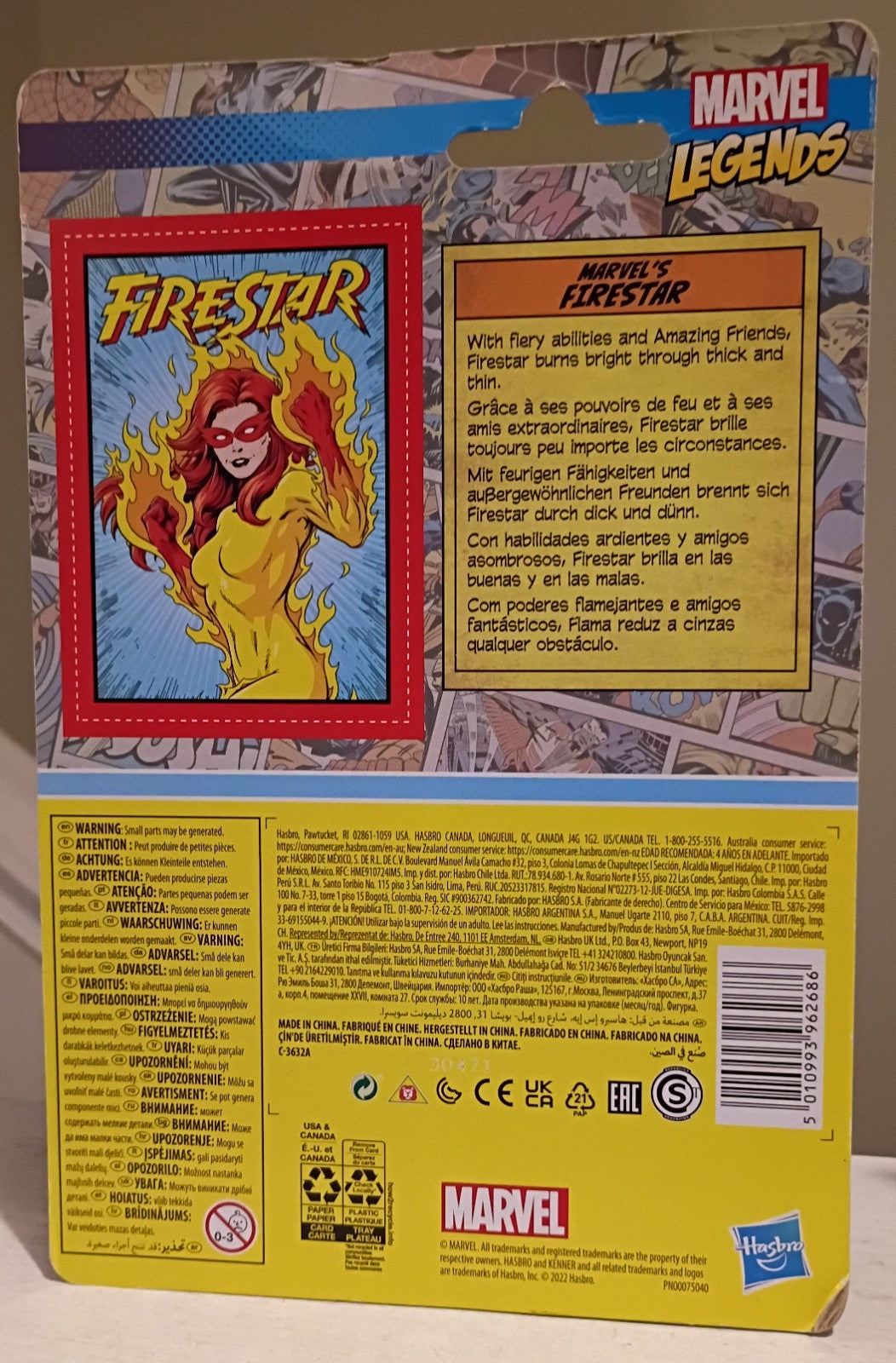 Lot of 3 Marvel Legends Retro Collection Captain America, Hulk, Firestar 3.75"