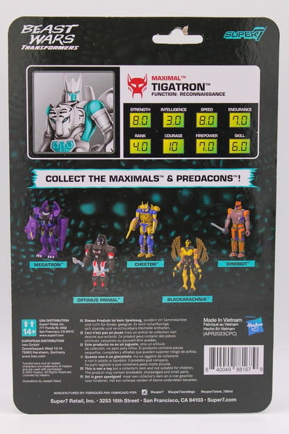 Transformers Tigatron Maximal Beast Wars 2023 3.75 Inch ReAction Super 7 Sealed