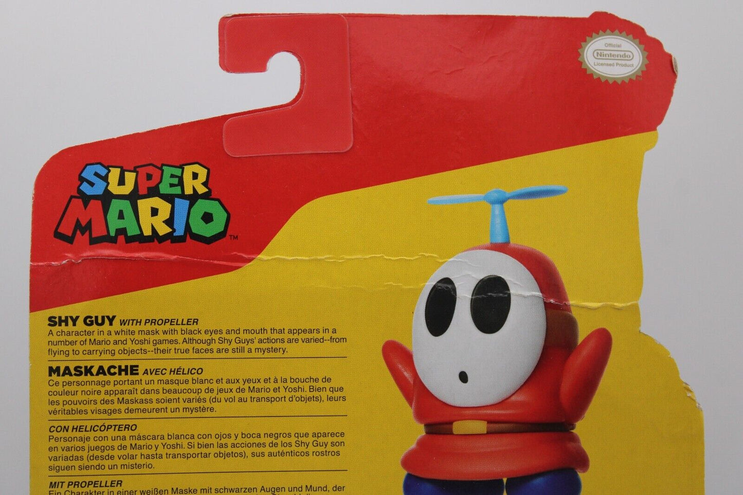 Jakks Pacific Super Mario Shy Guy w/Propeller 4" Action Figure - Crease on Card