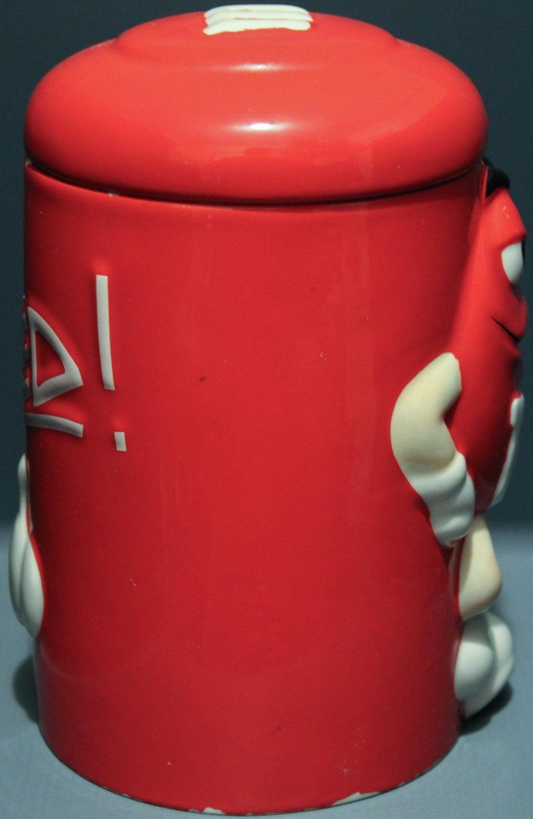 M&M Mars Inc Red Ceramic Canister Candy Cookie Jar By Galerie 2002 Collectible 