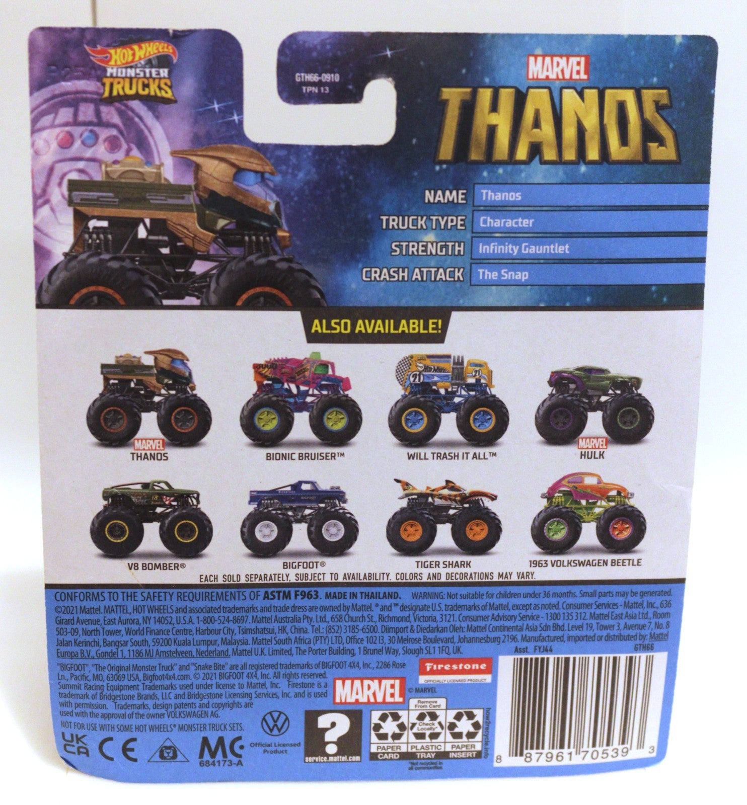 Hot Wheels Monster Trucks - Iron Man & Thanos (with Crushable Cars) - Marvel