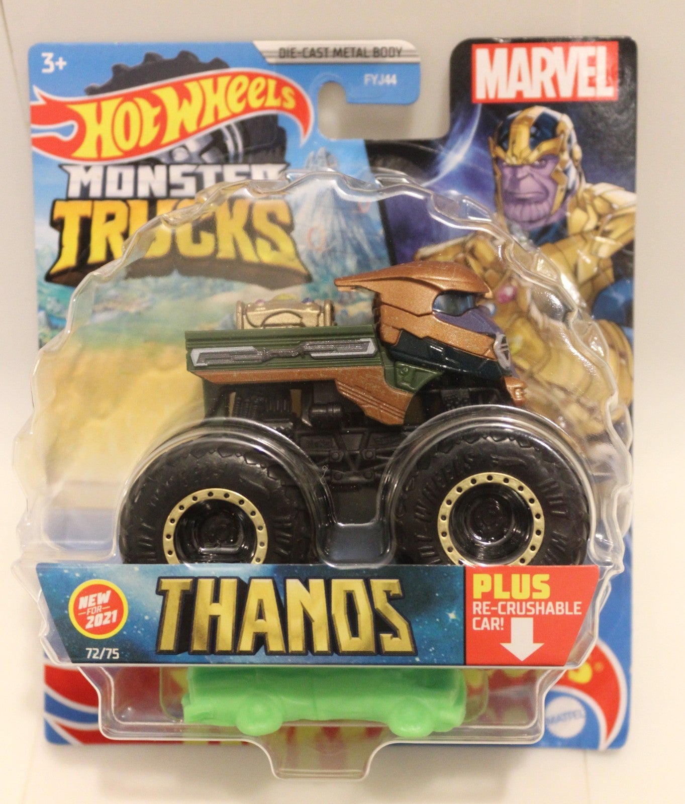 Hot Wheels Monster Trucks - Iron Man & Thanos (with Crushable Cars) - Marvel