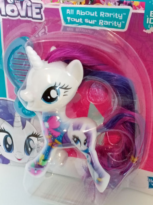 All About Rarity My Little Pony Movie 3" Figure & Hair Access Some Card Damage