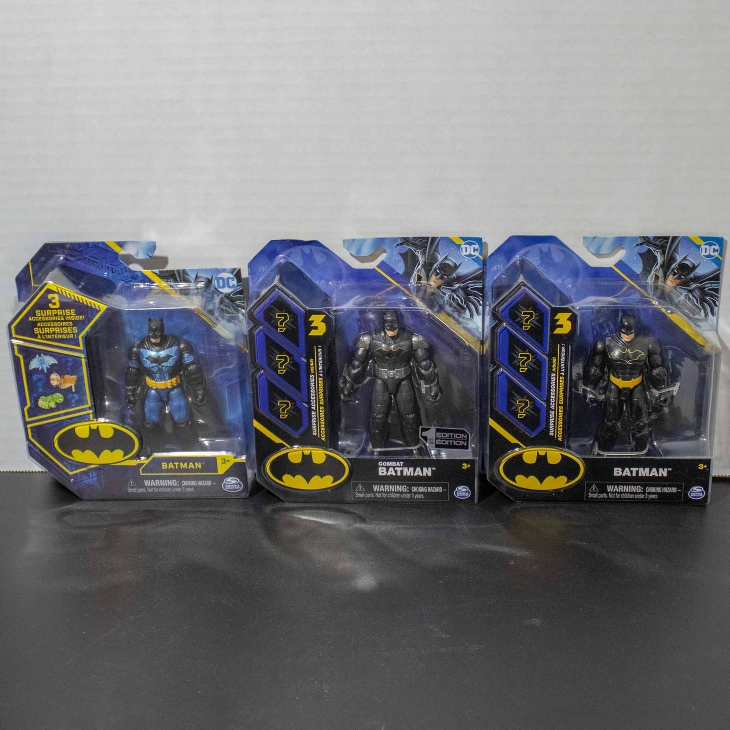 Lot of 3 Spinmaster Batman Action Figures - Combat Batman & Bat-Tech Versions