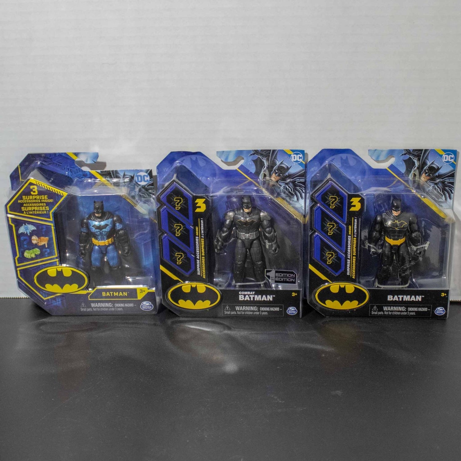 Lot of 3 Spinmaster Batman Action Figures - Combat Batman & Bat-Tech Versions