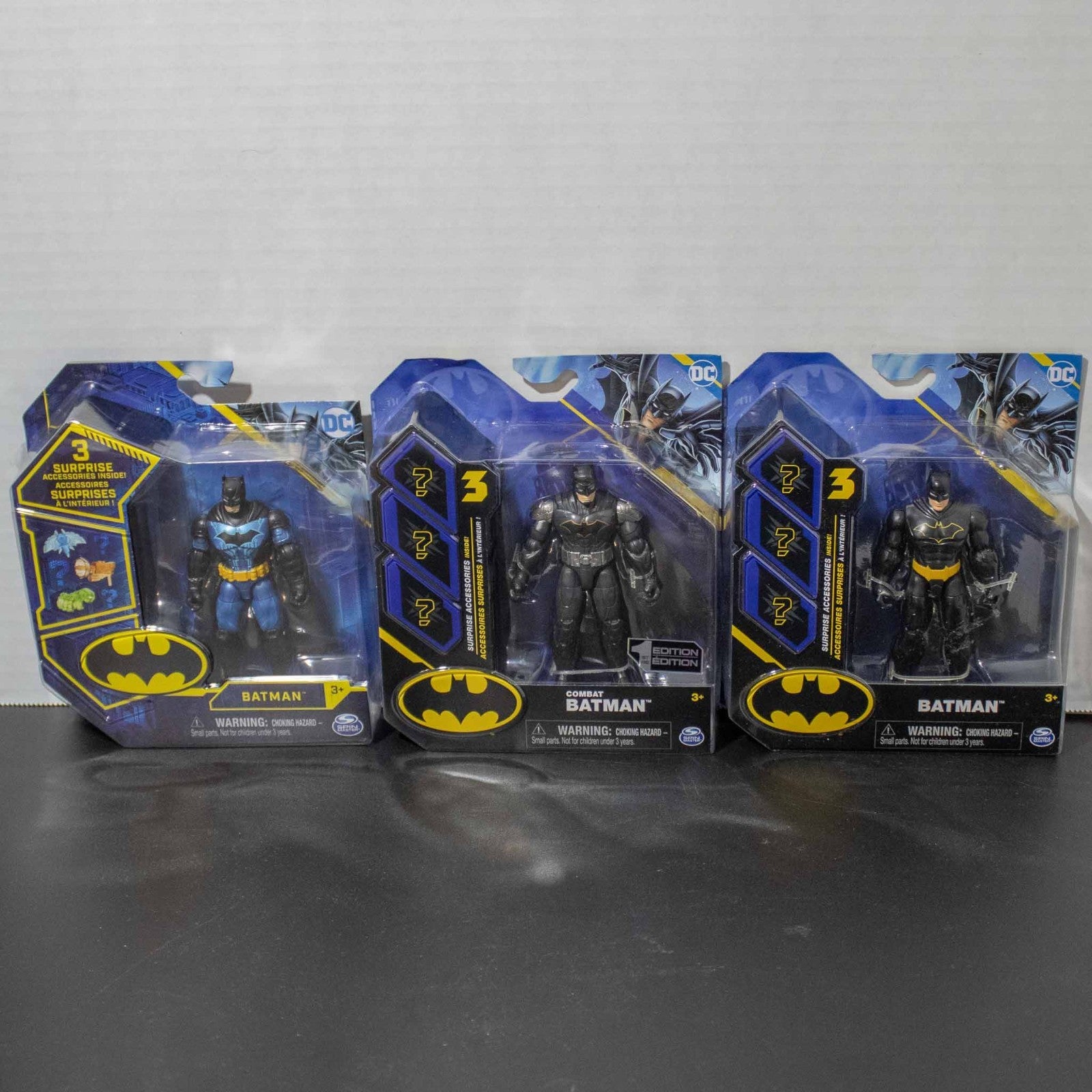 Lot of 3 Spinmaster Batman Action Figures - Combat Batman & Bat-Tech Versions